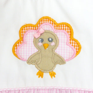 Girls Romper with Turkey Applique