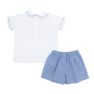 Drew Short Set with Hand-smocking - Airplanes