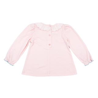 Scalloped Blouse with Embroidery - Bows