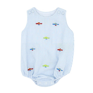 Christopher Sunsuit with Embroidered Airplanes