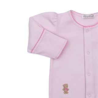 Footie with Embroidery - Pink Teddy Bear Club