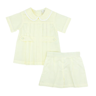 Andrew Heirloom Short Set - Yellow with White
