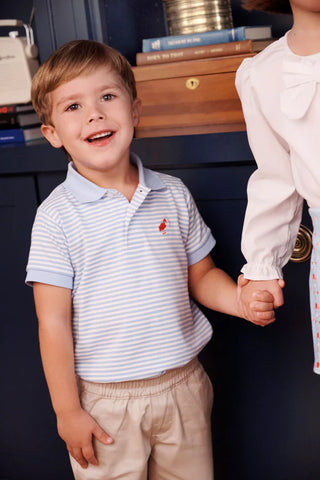 Prim & Proper Polo - Beale Street Blue Stripe