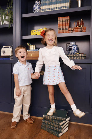 Prim & Proper Polo - Beale Street Blue Stripe