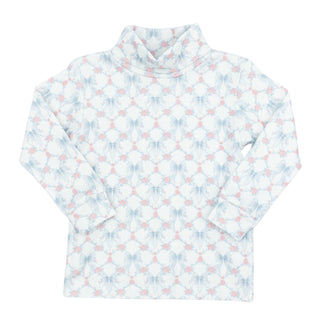 Printed Turtleneck - Blue Coquettes