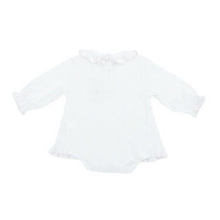 Girls Long-sleeve Ruffle-neck Bubble with Hand-embroidery - Heart Lollipops