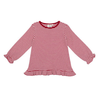 Girls Printed Swing Top - Red Stripe