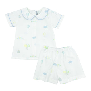 Boys Printed Short Set - Happy Birthday