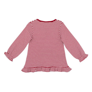 Girls Printed Swing Top - Red Stripe