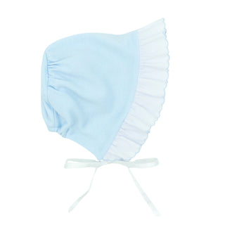 Girls Knit Baby Hat with Ruffle - Blue