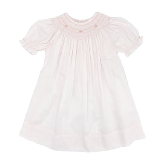 Pink Smocked Dress with Pearls