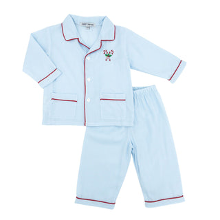 Holly Bow Embroidered Pajama Set