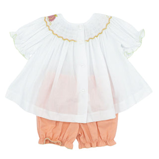 Emma Bishop Bloomer Set with Hand-smocking - Pumpkins