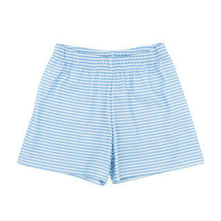 Conrad Pima Knit Shorts - Blue Stripe