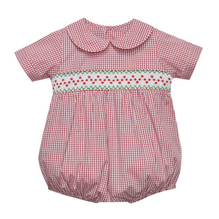 Thomas Smocked Bubble - Red Gingham