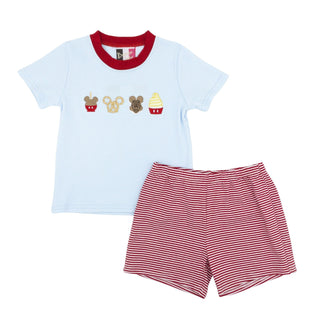 Boys Short Set with Embroidery - Magical Snacks
