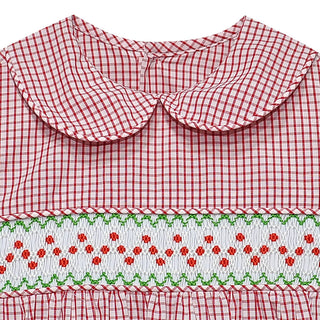 Thomas Smocked Bubble - Red Gingham