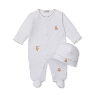 Footie with Hat Set with Embroidery - Teddy Bear Time