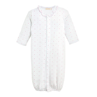 Pima Printed Converter Gown with Ruffle - Pink Dots