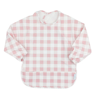 Long Sleeve Catch All Bib - Pink Gingham