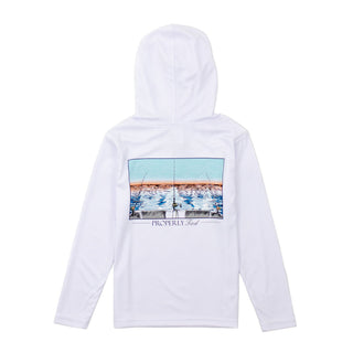 Shade Performance Hoodie - Castaway on White