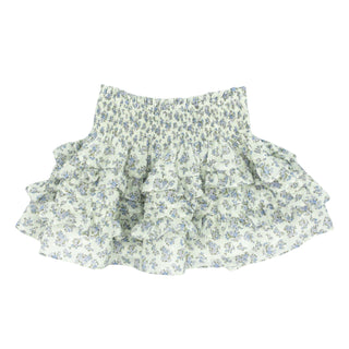 Blue Floral Swiss Dot Skirt