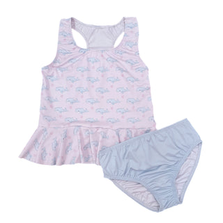 *PRE-ORDER* Collette Peplum Swimsuit - Oh Whale