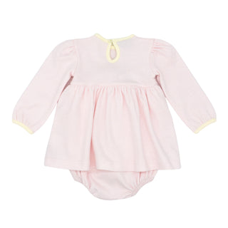 Girls Long-sleeve Onesie Dress with Hand-embroidery - Snail