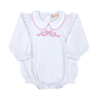 Girls Romper with Bow Embroidery