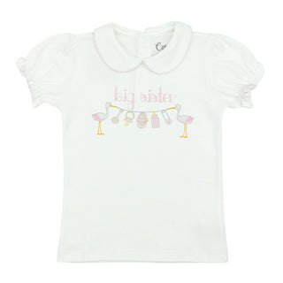 Big Sister Monogram with Baby Stork Design