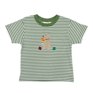 Boys T-shirt with Fall Leaves Lab Applique