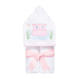 Everykid Hooded Towel - Pink Hippo
