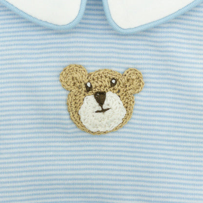 Pima Knit Collared Bubble with Crocheted Bear