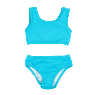 Girls Textured Two Piece Swimsuit