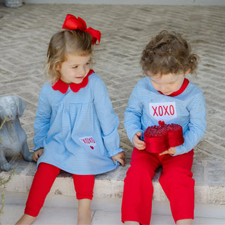 Girls Tunic Pant Set with Applique - Love Letters