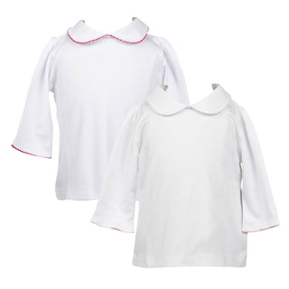 Girls 3/4 Sleeve Shirt with Picot Edge