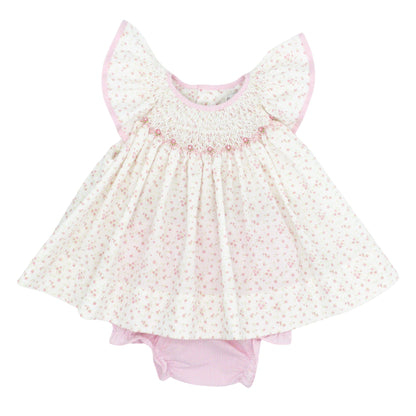 Smocked Floral Top with Diaper Cover