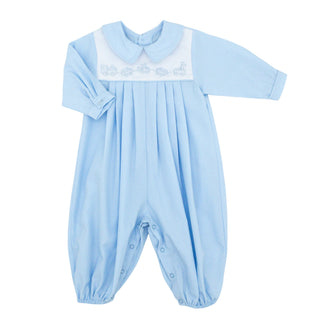 Boys Long-sleeve Romper with Hand-embroidery - Toy Wagon