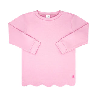 Shelby Scallop Sweatshirt - Cotton Candy Pink
