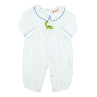 Boys Romper with Crochet Dinosaur