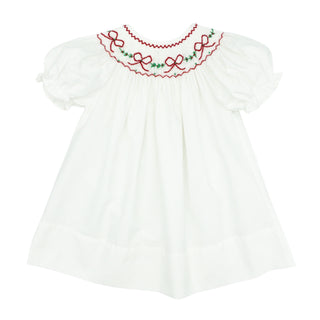 Bishop Dress with Hand-smocking - Bows and Garland