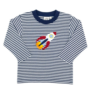 Boys Long-sleeve T-shirt with Applique - Rocket Ship