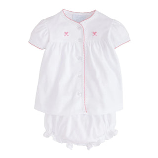 Pinpoint Layette Knit Set - Bow