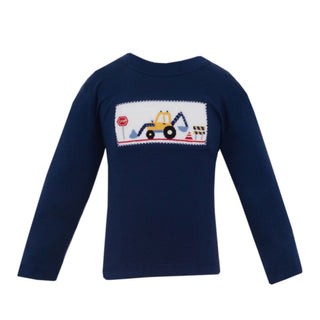 Boys Smocked Long-sleeve T-shirt - Excavator