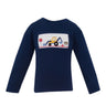 Excavator on Navy Blue