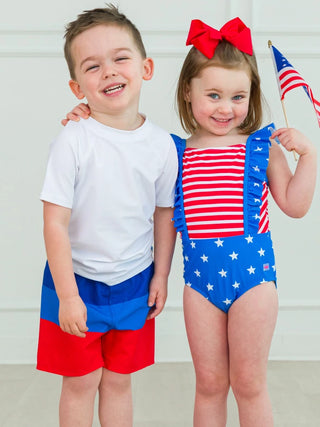 Boys Swim Trunks - Liberty Color Block