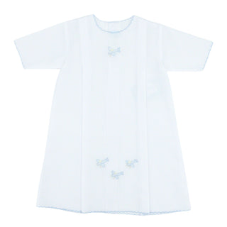 Boys Long-sleeve Daygown with Plane Embroidery and Scallop Trim