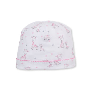 Printed Hat - Pink Just Giraffes