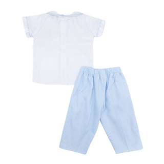Drew Pant Set with Hand-smocking - Turkeys