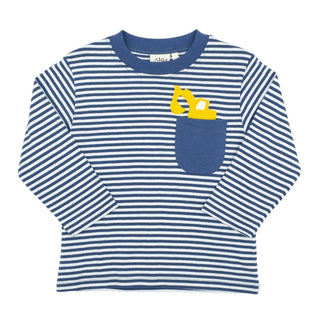 Boys Long-sleeve T-shirt with Pocket & Applique - Backhoe